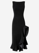 Pinko Stretch Viscose Dress With Ruffles