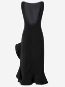 Pinko Stretch Viscose Dress With Ruffles