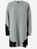 Pinko Stretch Wool Blend Dress With Lace