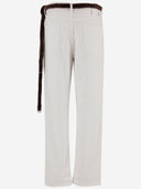 Darkpark Naomi Cotton Trousers With Fur Belt