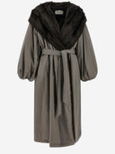 Magda Burtym Cotton Coat With Fur Collar