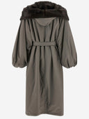 Magda Burtym Cotton Coat With Fur Collar