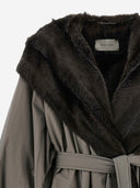 Magda Burtym Cotton Coat With Fur Collar