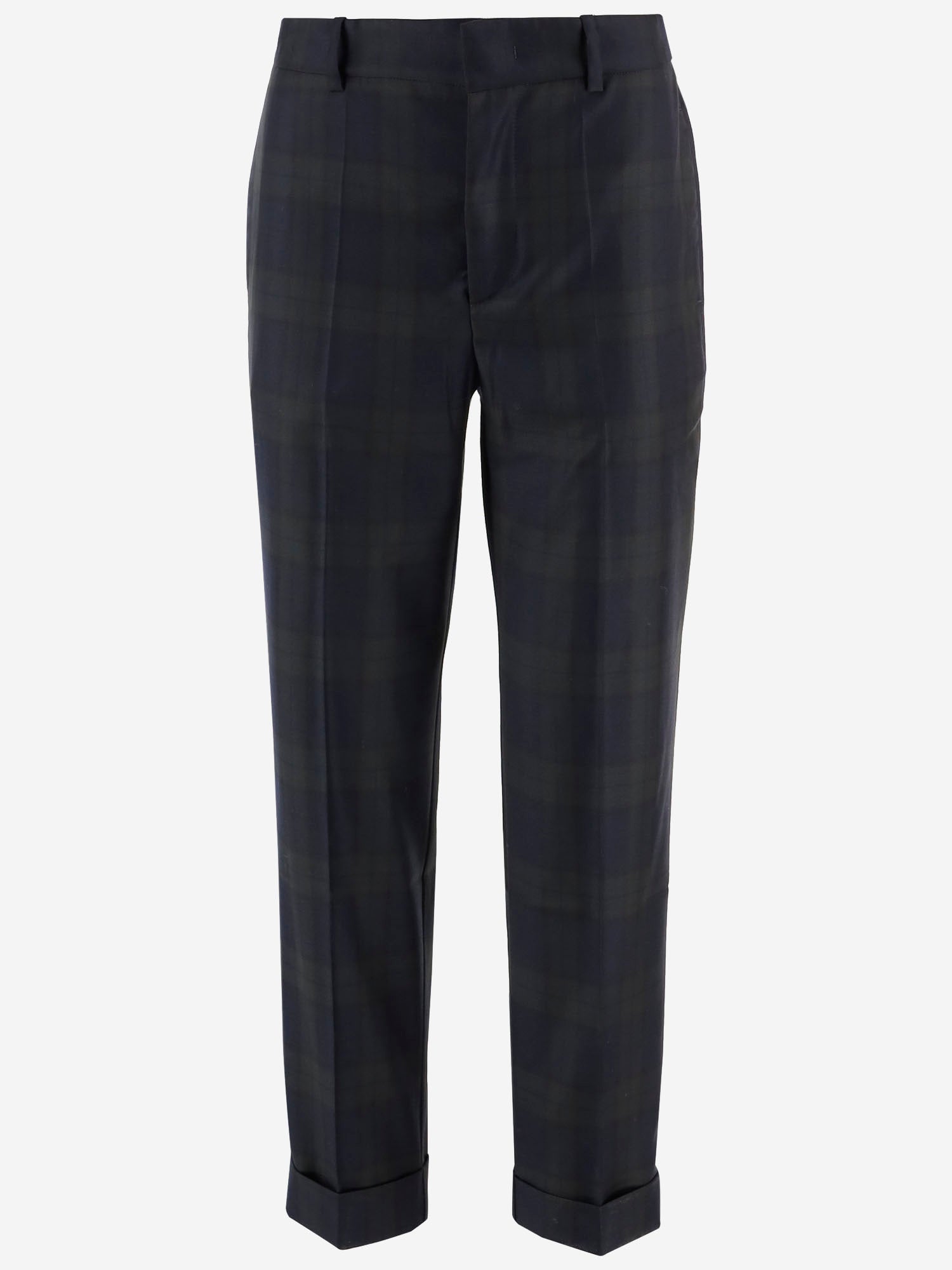Sa Su Phi Angela Tartan Wool Pants With Turn Ups