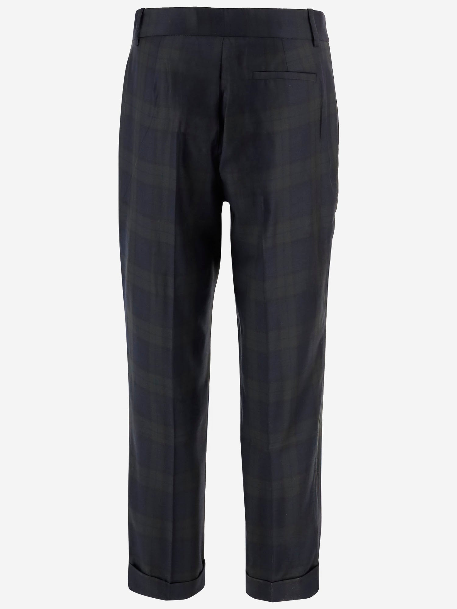 Sa Su Phi Angela Tartan Wool Pants With Turn Ups