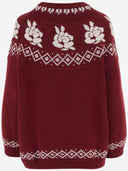 Magda Burtym Wool Sweater With Floral Pattern