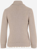 Magda Burtym Cashmere Sweater With High Neck And Wavy Hem