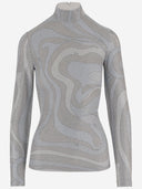 Emilio Pucci Lamé Jersey Sweater With Abstract Pattern