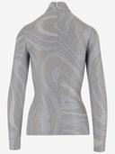 Emilio Pucci Lamé Jersey Sweater With Abstract Pattern