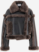 Stand Studio Kristy Synthetic Leather Jacket With Fur Details