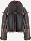 Stand Studio Kristy Synthetic Leather Jacket With Fur Details