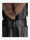 Stand Studio Estella Synthetic Leather Coat With Fur Details