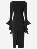 Pinko Stretch Viscose Dress With Ruffles