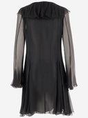 Chloè Flared Mini Dress In Silk Muslin