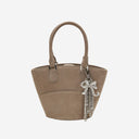 Self Portrait Suede Leather Bag With Pendants