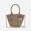 Self Portrait Suede Leather Bag With Pendants