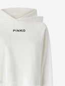 Pinko Cropped Cotton Sweatshirt With Logo