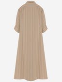 Jil Sander Long Cotton Dress With Striped Pattern
