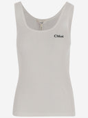 Chloè 로고 디테일 코튼 탱크탑