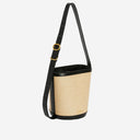 Jil Sander Cannolo Bucket Bag In Leather And Rafia