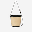 Jil Sander Cannolo Bucket Bag In Leather And Rafia