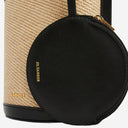 Jil Sander Cannolo Bucket Bag In Leather And Rafia
