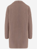 Bruno Manetti Cashmere Cardigan With Ribbed Knit