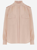 Chemise plissée en crêpe de soie Chloè