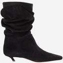 Amina Muaddi Jamie Boots In Suede Leather