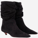 Amina Muaddi Jamie Boots In Suede Leather