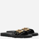 Tory Burch Buckle Slide Sandals With Logo