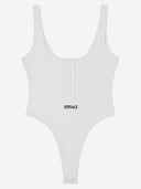 Versace Stretch Cotton Bodysuit With Logo