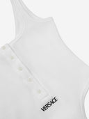 Versace Stretch Cotton Bodysuit With Logo