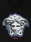 Bawełniana koszulka Versace z nadrukiem logo