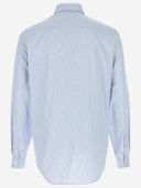 Versace Camisa De Algodón A Rayas Con Logotipo