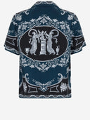 Camisa Versace De Sarga De Seda Estampada