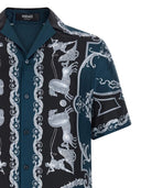 Camisa Versace De Sarga De Seda Estampada