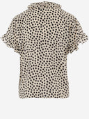 Chloè Short Sleeved Ruffled Top In Crêpe De Chine