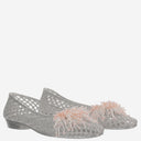 Heavenly Jelly Transparent Ballerina Flats With Decoration