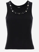 Versace Stretch Cotton Top With Studs