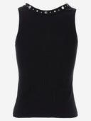 Versace Stretch Cotton Top With Studs