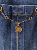 Chloè Ruffle Collar High Neck Denim Jacket