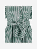 F.It Striped Cotton Dress With Ruffle Collar