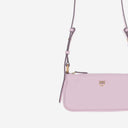 Pinko - Mini sac demi-lune en cuir baguette avec logo
