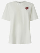 Pinko T Shirt With Amore Lettering In Rhinestones