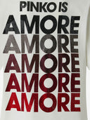 Pinko T Shirt With Amore Lettering In Rhinestones