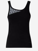 Top de algodón elástico con logo de Pinko