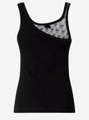 Top de algodón elástico con logo de Pinko