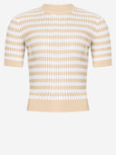 Patou Cotton Sweater With Striped Pattern