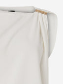 Pinko T Shirt With Draping And Gold Detail